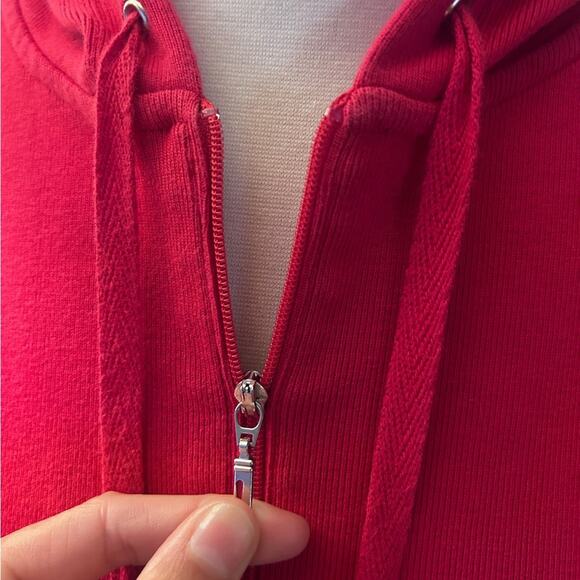 Croft & Barrow Sport Red Sleeveless Hoodie Made in USA Y2K 100% Cotton - Picture 3 of 3